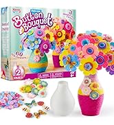 Klever Kits Button Flower Craft with 2 Vases - Make Your Own Flower Bouquet with Button and Felt ...