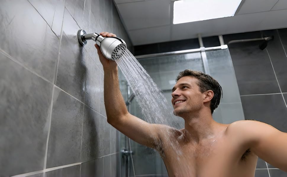 Strong Jet, Zero Clog! 3" High-Pressure Shower Head, Self-Cleaning Jets,