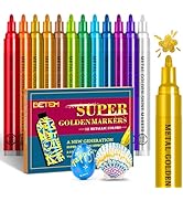 Betem Super Golden Metallic Paint Markers, 12 Colors Metallic Paint Pen Scrapbook Supplies, 2-3mm...