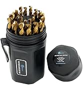GMTOOLS 29PCS Drill Bit Set, M2 HSS, 135°Tip, Twist Jobber Length Drill Bit Kit for Hardened Meta...