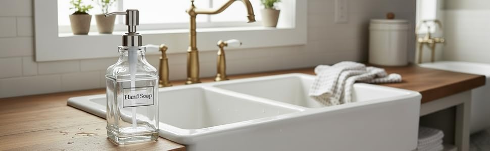 soap dispenser for kitchen, glass soap dispenser
