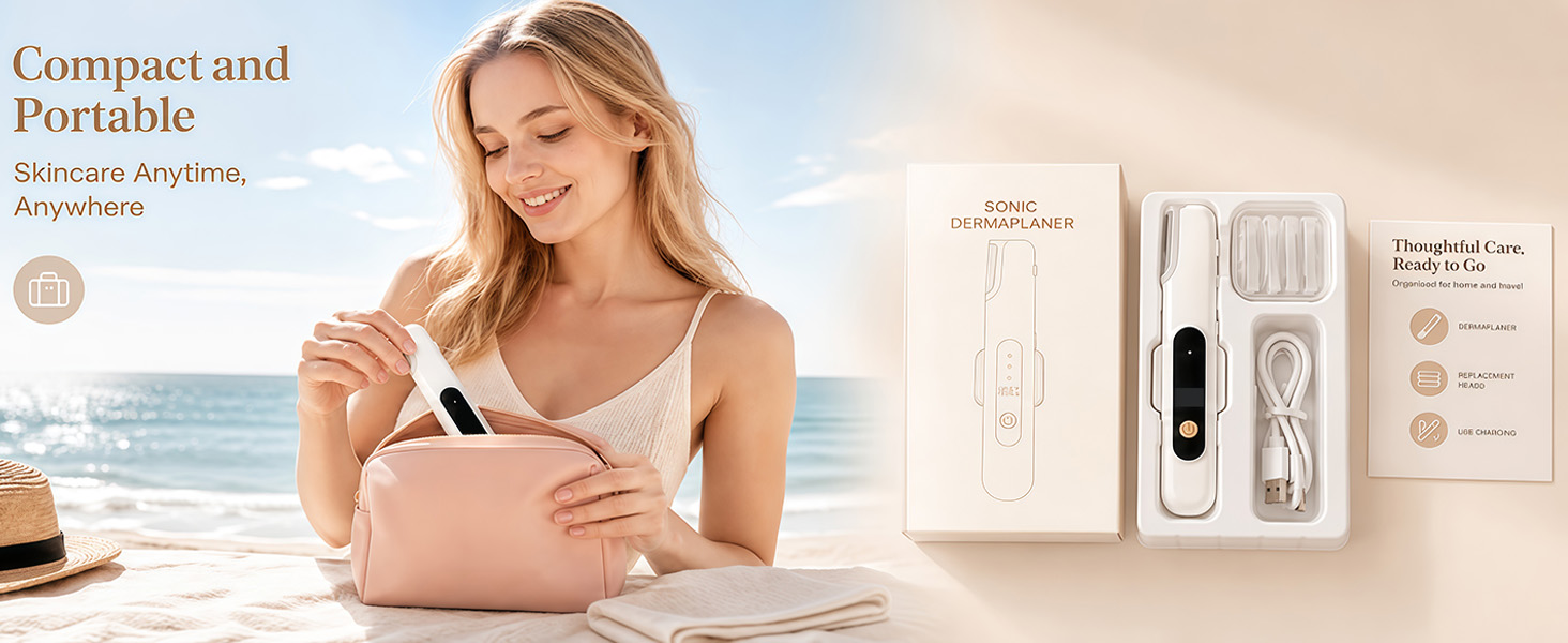 Electric Sonic Dermaplane Razor for Women Face