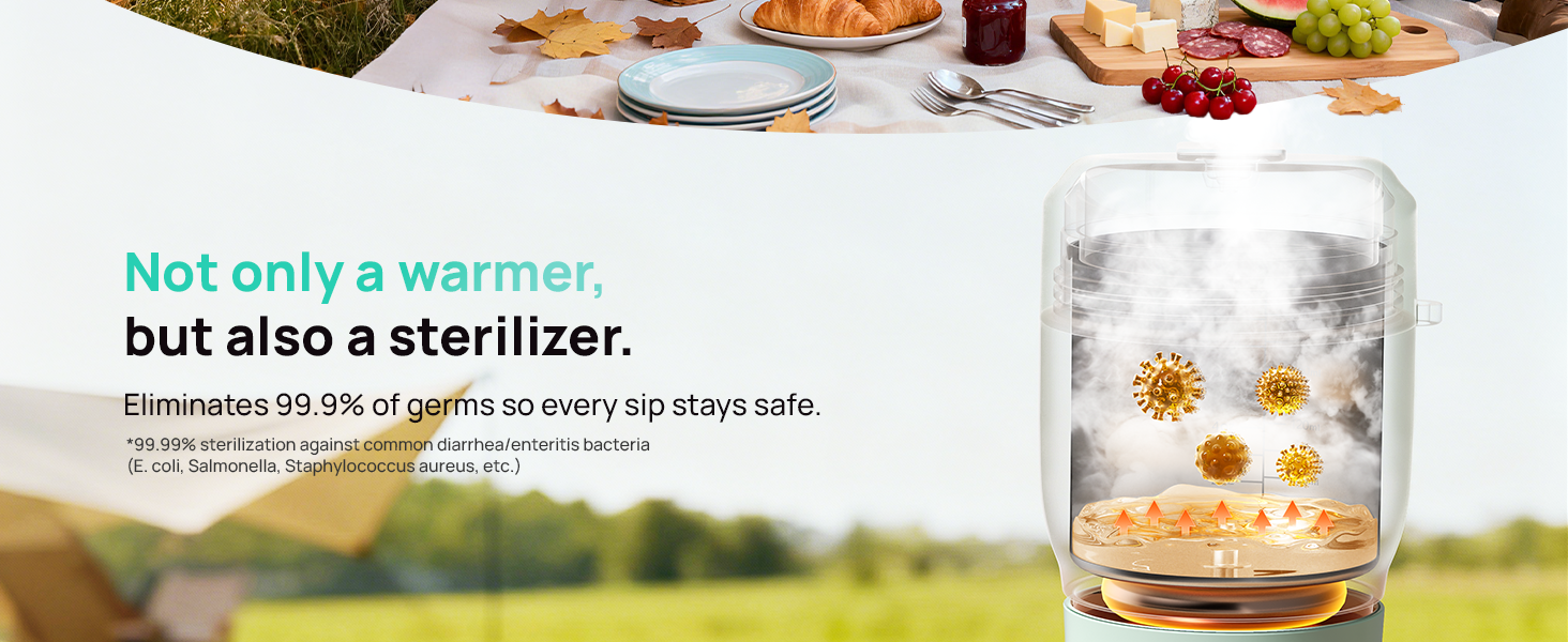 portable bottle warmer with sterilezer