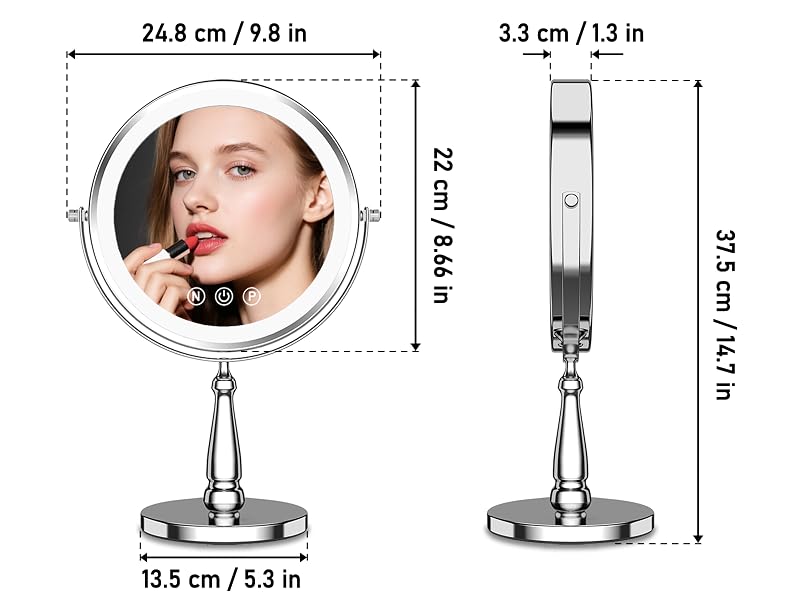 desk mirror with light