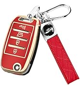 MILD EAST for Kia Flip Key Fob Cover, Soft TPU 4 Button Key Shell Case for Sorento Sportage Rio S...
