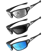 QALLY Polarized Sunglasses Men Sports Sunglasses for Men UV400 Sunglasses for Driving Golf Cyclin...