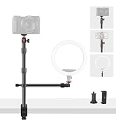 Mechrig Camera Desk Mount Table Stand with Magic Arm & Ball Head, Table Light Stand with C Clamp,...