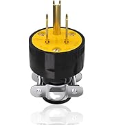 Muelnmey 1PCS Extension Cord End Electrical Replacement Plug NEMA 5-15P 15A 125V 2Pole 3Wire Blac...