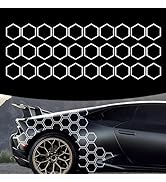 Qurbuns 30 PCS Car Honeycomb Graphics Stickers, 3.31" x 3.94" Reflective Honeycomb Hexagon Sticke...
