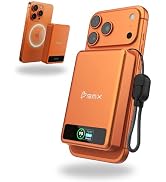 SolidSafe 10K Magnetic Power Bank, Orange, Qi2 Certified 15W Wireless Charger, LCD Display, Solid...