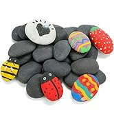 BigOtters Black Rocks for Painting, 20 Painting Rocks Dark Rocks for Painting Kindness Rocks Rang...