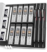 Nicpro 0.7 mm Mechanical Pencil Set with Case, 3 Metal Artist Pencil With 8 Tube HB Lead Refills,...