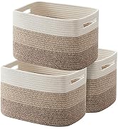 OIAHOMY Storage Basket, Woven Baskets for Storage, Cotton Rope Basket for toys,Towel Baskets for ...