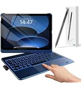 typecase Touch iPad A16 11th/10th Gen Case with Keyboard, 360° Rotating (Blue) and Stylus Pen for...