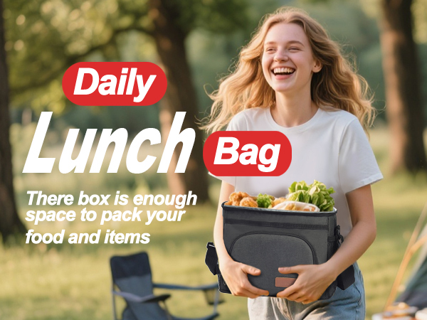 ExtraCharm Insulated Lunch Bag for Women/Men - Reusable Lunch Box for Office Picnic Hiking Beach