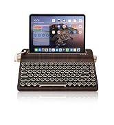 YUNZII QL75 Wireless Typewriter Hot Swap Retro Mechanical Keyboard,Punk Round Keycaps,RGB Backlit...