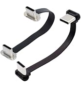 chenyang 2 Pack 2.76Inch USB C Short Flat Cable,USB 2.0 Type C Dual 90 Degree Angled PD 65W Fast ...