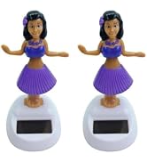2Pcs Solar-Powered Dancing Hula Girl Bobblehead - Auto-Swinging Dashboard Decor for Car and Home,...
