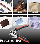 Inwell Leather Hole Punch, Belt Hole Puncher for Leather, Heavy Duty Leather Punch Tool with 6 So...