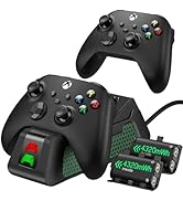 NinjajoyOX Controller Charger Station with 2x4320mWh Rechargeable Battery Packs for Xbox One/Seri...