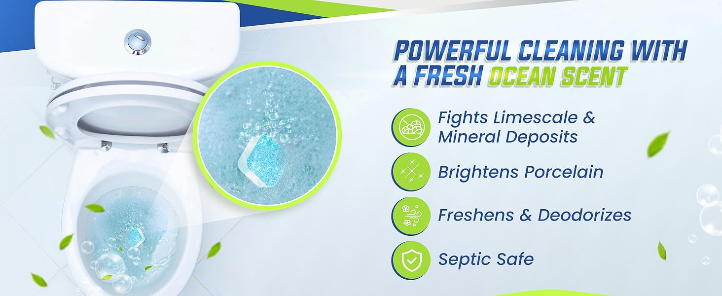 toilet bowl cleaner, cleaning tablets, deep clean and deodorize toilet bowl
