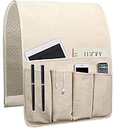 NB Sofa Armrest Organize remote holder bedside caddy organizer with 5 pockets,non-slip couch remo...