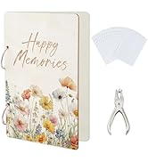 SUPERDANT Happy Memories Greeting Card Organizer Watercolor Flowers Greeting Card Binder Wooden C...