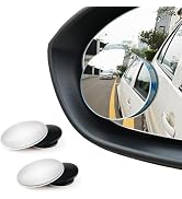 WildAuto Blind Spot Mirror, 2 Pack Convex HD Glass Round Frameless Side Mirror Blindspot (Round A...