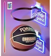 AIDILI 2 Pcs Signature Basketball Holder with LED Light Base, Ball Storage Holders Display Rack f...