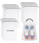 12 PCS Clear Shoe Bags for Travel, 11.8" x 15.7" Travel Shoe Bags for Storage and Packing, Waterp...