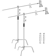 EMART 2 Pack 10ft/3m Heavy Duty C Stands, Adjustable Stainless Steel Photography Tripod with Hold...