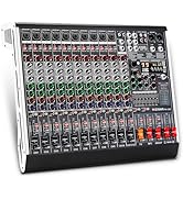 MIZISNR 12 Channel Audio Mixer Professional Sound Mixing Board with 99 DSP Effects, 7-band EQ Dig...