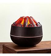 Simulated Carbon Fire Humidifier, Cool Mist Humidifier with Charcoal Fire Design, Ultra-Quiet Hum...