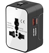 Travel Adapter with PD20W USB-C, Worldwide All in One Universal Travel Adaptor with Dual 3A USB C...