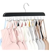 Bra Hanger for Closet, Tank Top Organizer 20 Hooks Capacity Foldable Wood Space Saving Hanger Clo...