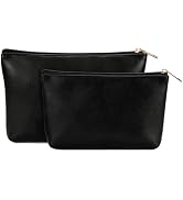 Wandering Nature Makeup Bag Small Cosmetic Bag for Purse 2 Pack Small Make Up Pouch Vegan Leather...