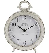 NIKKY HOME Table Clocks, Vintage Desk Clocks Silent Non-Ticking Battery Operated Decorative Shelf...