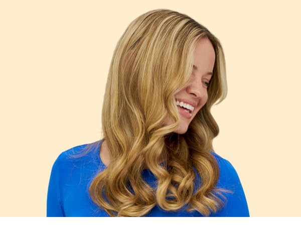 Woman with curled hair