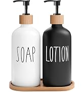 MOMEEMO Soap Dispenser Bathroom Set with Hand and Lotion Dispenser, Suitable for Bathroom Decor. ...