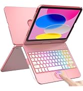 Touch Keyboard Case for iPad A16 11th Generation 2025/10th Generation 10.9 inch 2022,360° Rotatab...