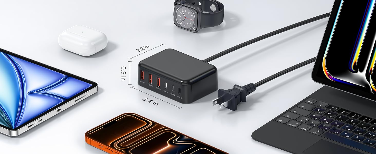 6 Ports for Fast Charging