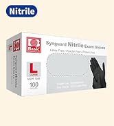 Basic Medical BLACK Nitrile Exam Gloves, 4 Mil,- Latex-Free & Powder-Free - NGPF-1046 100 pcs