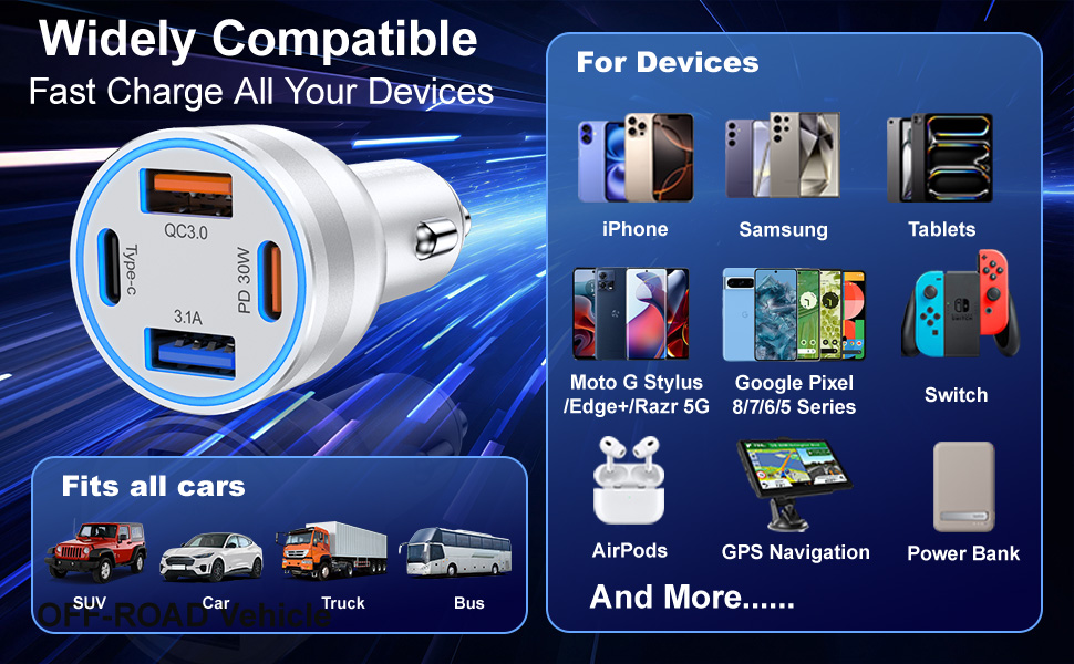 usb c car charger adapter