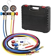 PB Motor Tech 4-Way AC Manifold Gauge Set, Fits R22 R134A R410A Refrigerants, with Quick Couplers...