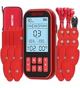 BESTEK TENS Unit Muscle Stimulator, 3-in-1 60 Program with 20 Replacement Pads, Rechargeable EMS ...
