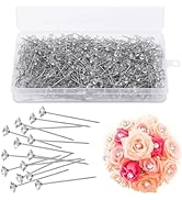 ZXIIXZ 700 Pcs Diamond Boutonniere Pins, 1.5 Inch Flower Straight Rhinestones Head Corsage Diamon...