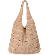 Sightor Crochet Tote Bag, Mesh Beach Bag Knit Summer Hobo Bag Vacation Boho Tote Bag for Women