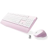 MPTOG Ergonomic Keyboard and Mouse Combo with Wrist Rest, BK Chipset, Full-Size Colorful Office K...