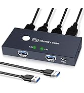 USB3.0 Switcher,USB Switch 2 Computers Share 4 USB3.0 Devices 2 in 4 Out USB Kvm Switch Selector ...
