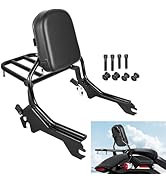 DSISIMO Rear Upright Passenger Backrest Sissy Bar with Luggage Rack Docking Hardware Kits Compati...